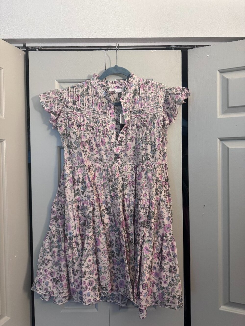 NWT Olivaceous Floral Smocked Tiered Mini Dress